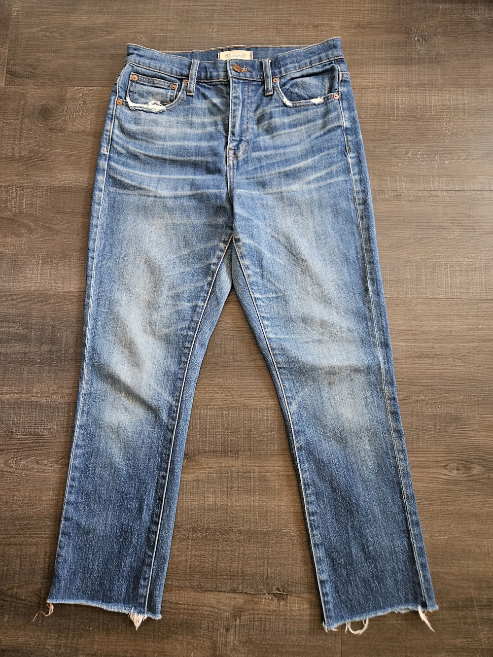 Madewell The High-Rise Slim Boyjean Jeans Raw Hem Size 26